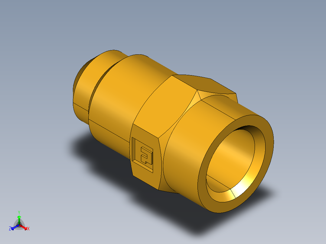 扩口式工业通用硬管接头Female Connector 46F-5-2正等轴测图