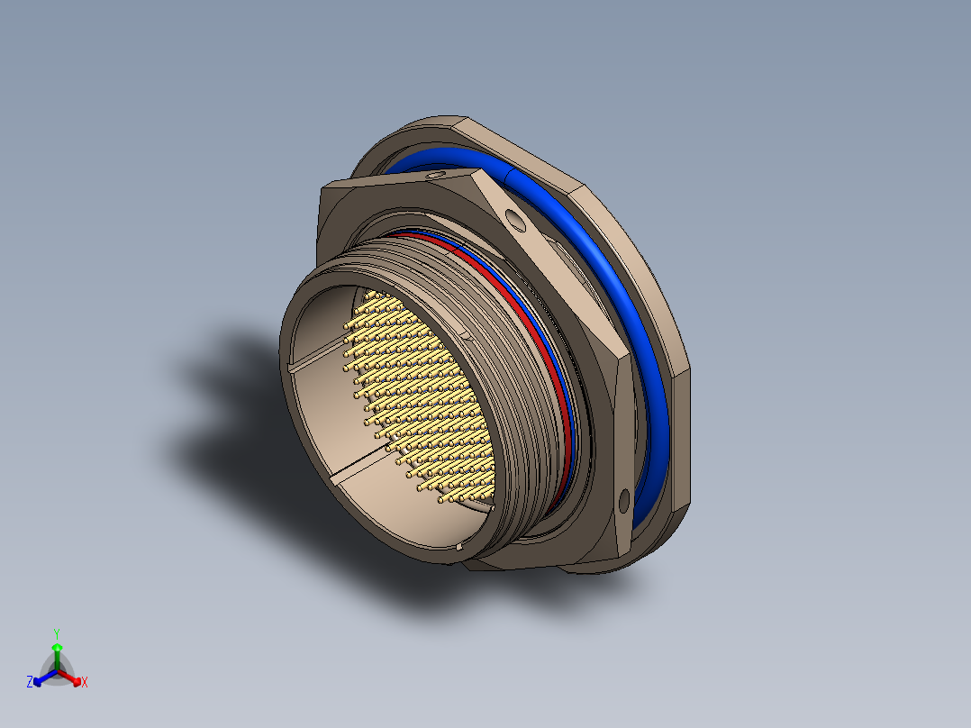 强力鼠标防松螺母正等轴测图