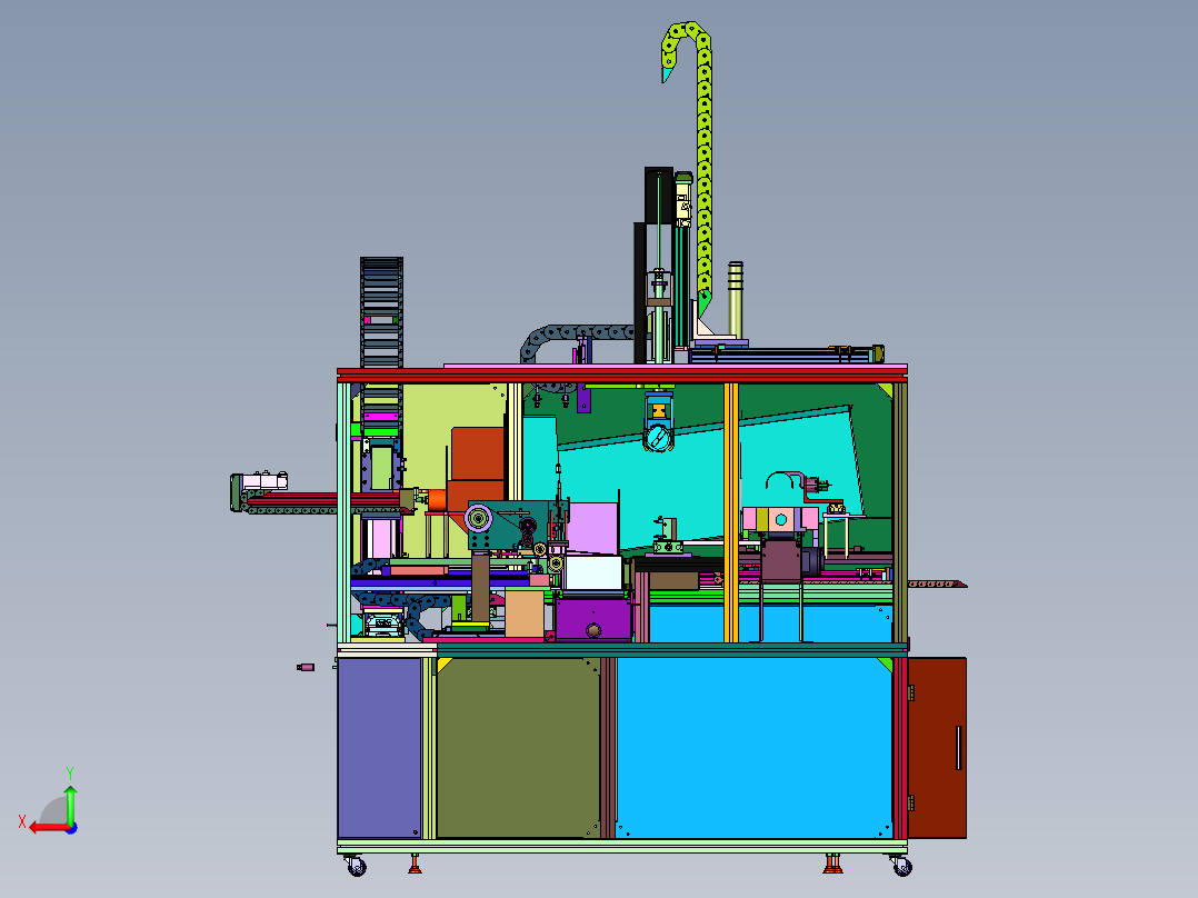 碳粉罐开盒装盒封胶带设备后视图
