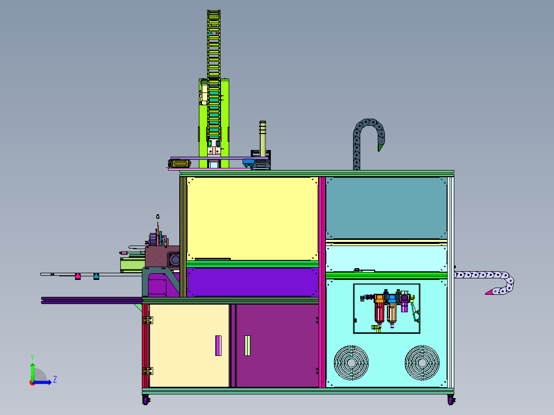 碳粉罐开盒装盒封胶带设备左视图