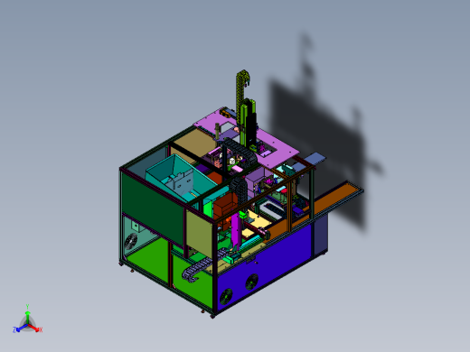 碳粉罐开盒装盒封胶带设备正等轴测缩略图