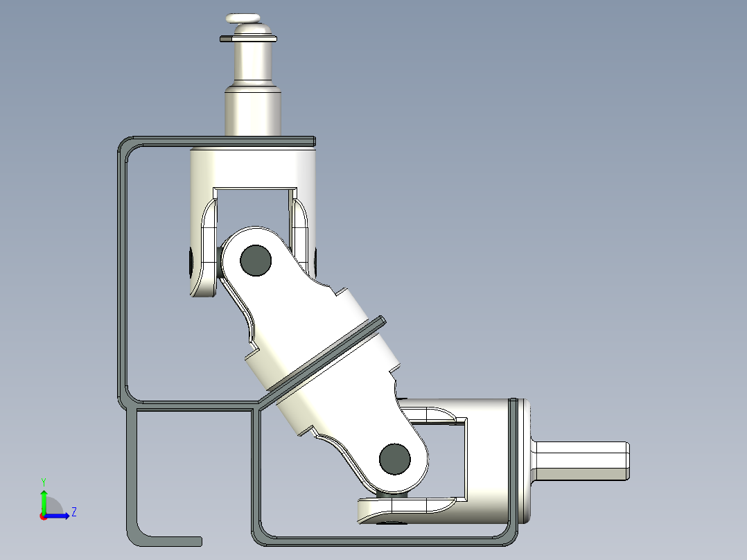 universal-joint 万向节结构3D图纸 INVENTOR设计左视图