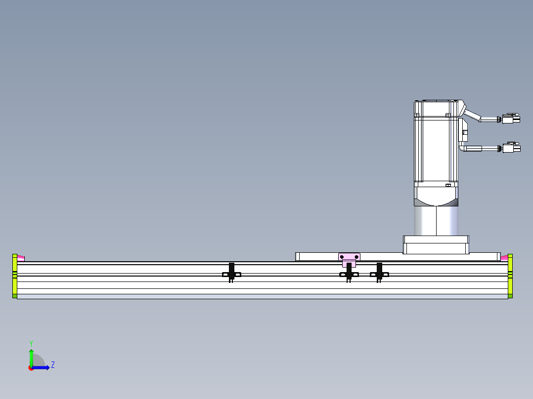 东锦齿条传动DH136G-S350-BU-减速机+P400W左视图
