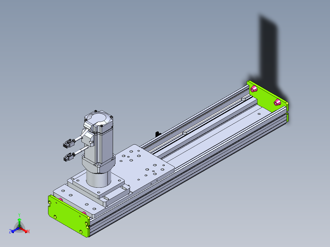 东锦齿条传动DH136G-S350-BU-减速机+P400W正等轴测图
