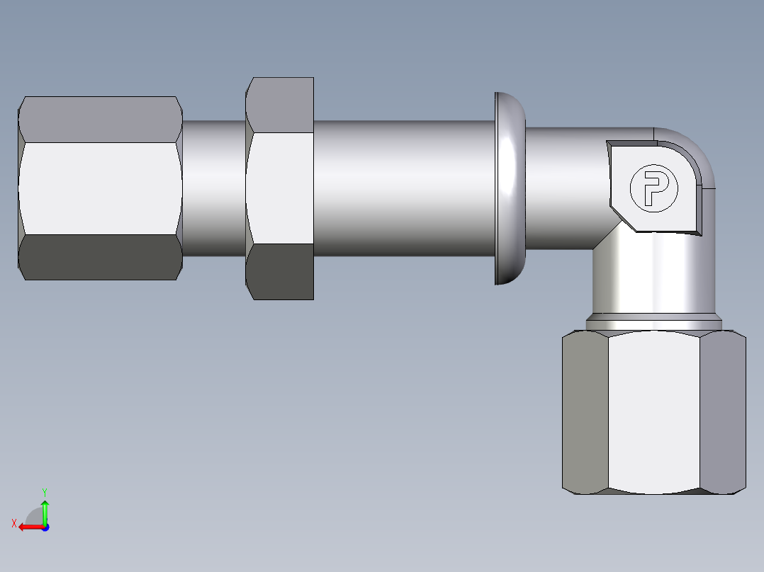 卡套式工业通用硬管接头EO_Bulkhead_elbow_WSV06ZL71后视图