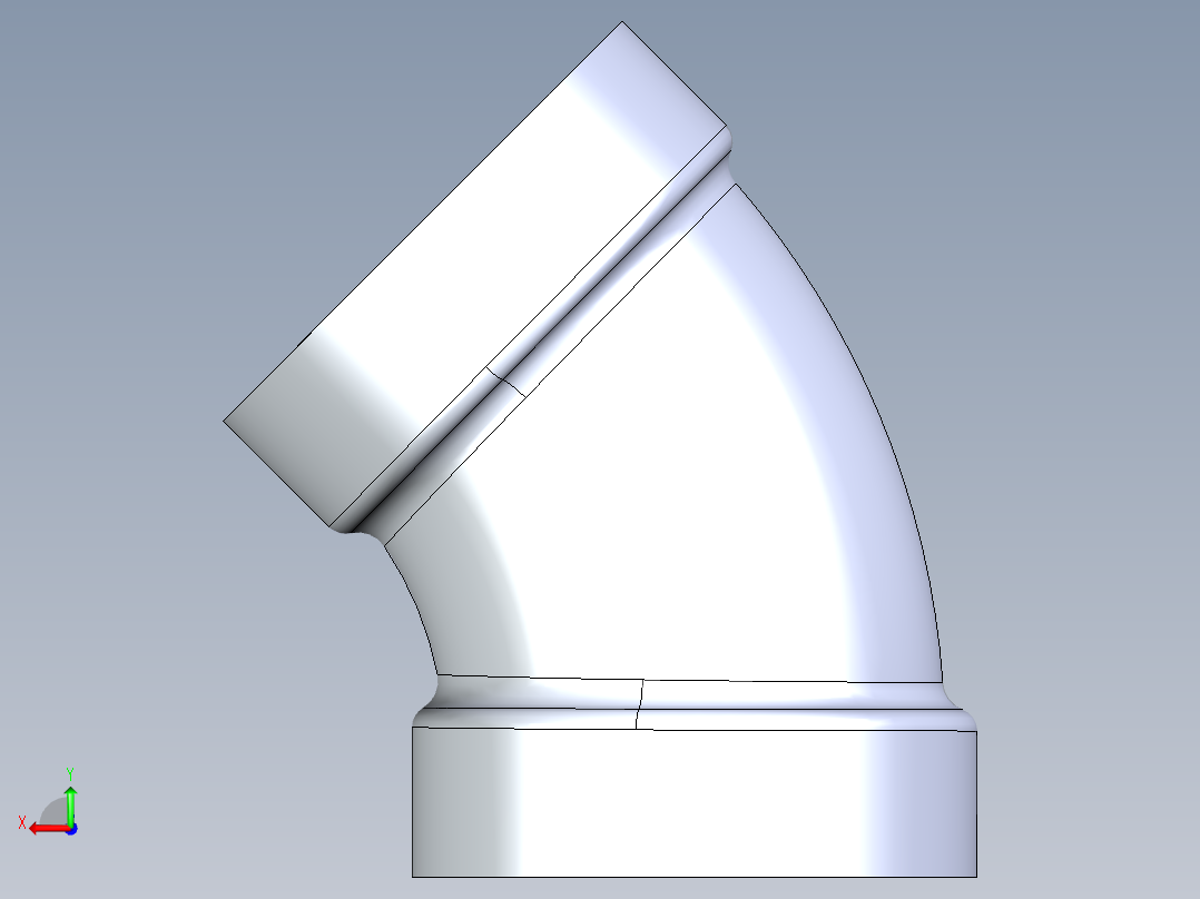 船舶管路系统S4_SeaDrainPLUS_1-8Bend-SxS_37E165003_3in Sea Drain Plus - 45 Bend - SxS后视图