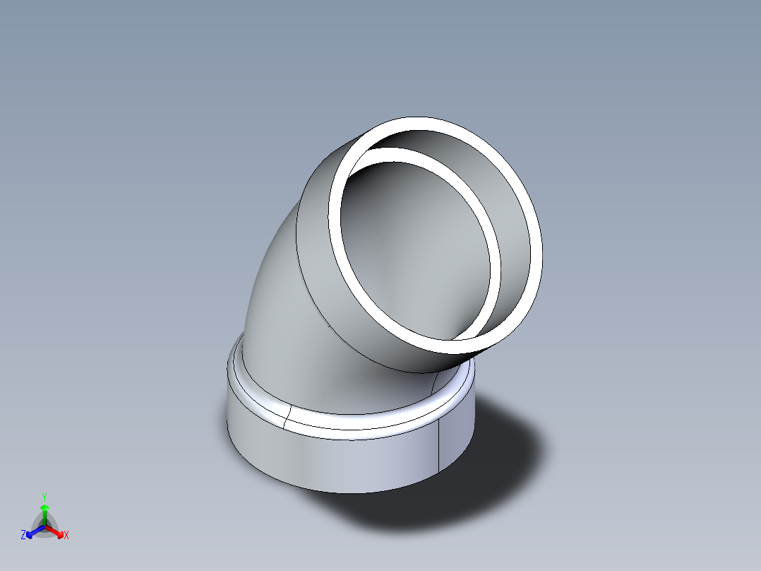 船舶管路系统S4_SeaDrainPLUS_1-8Bend-SxS_37E165003_3in Sea Drain Plus - 45 Bend - SxS正等轴测图