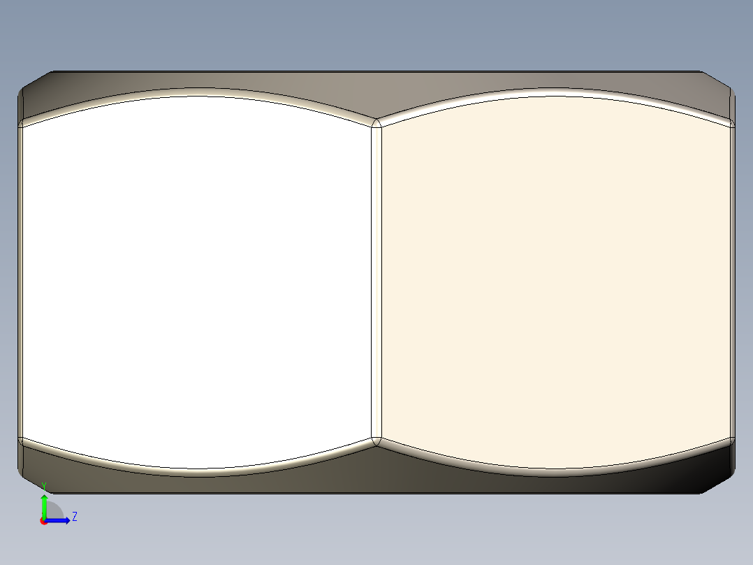 紧固件-IGES Raw Steel Nut 1.000左视图