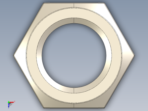 紧固件-IGES Raw Steel Nut 1.000俯视缩略图
