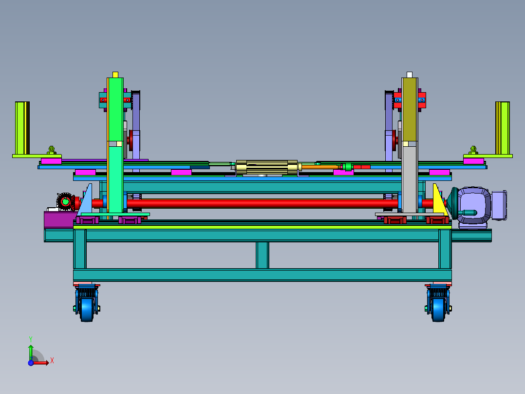 火焰处理输送线sw18前视图