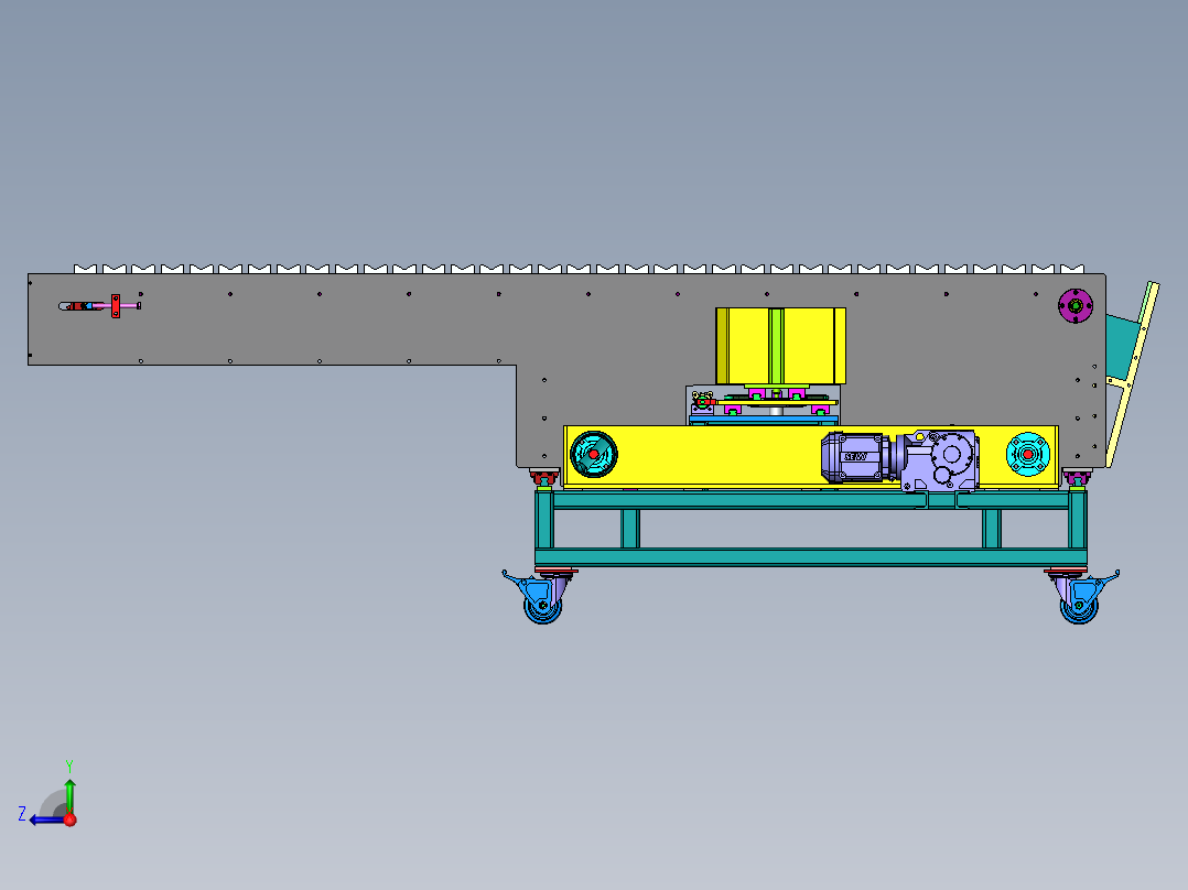 火焰处理输送线sw18右视图