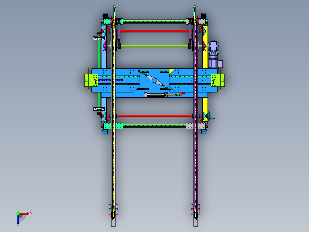 火焰处理输送线sw18俯视图