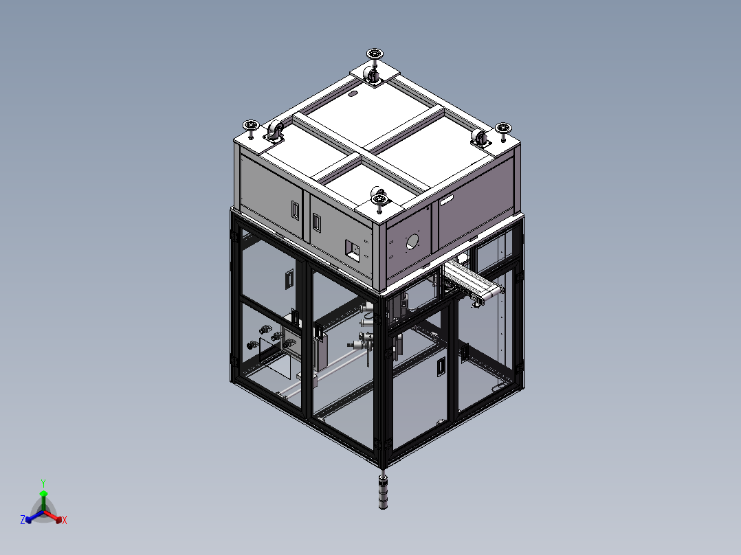 自动贴E型胶纸机sw18正等轴测图