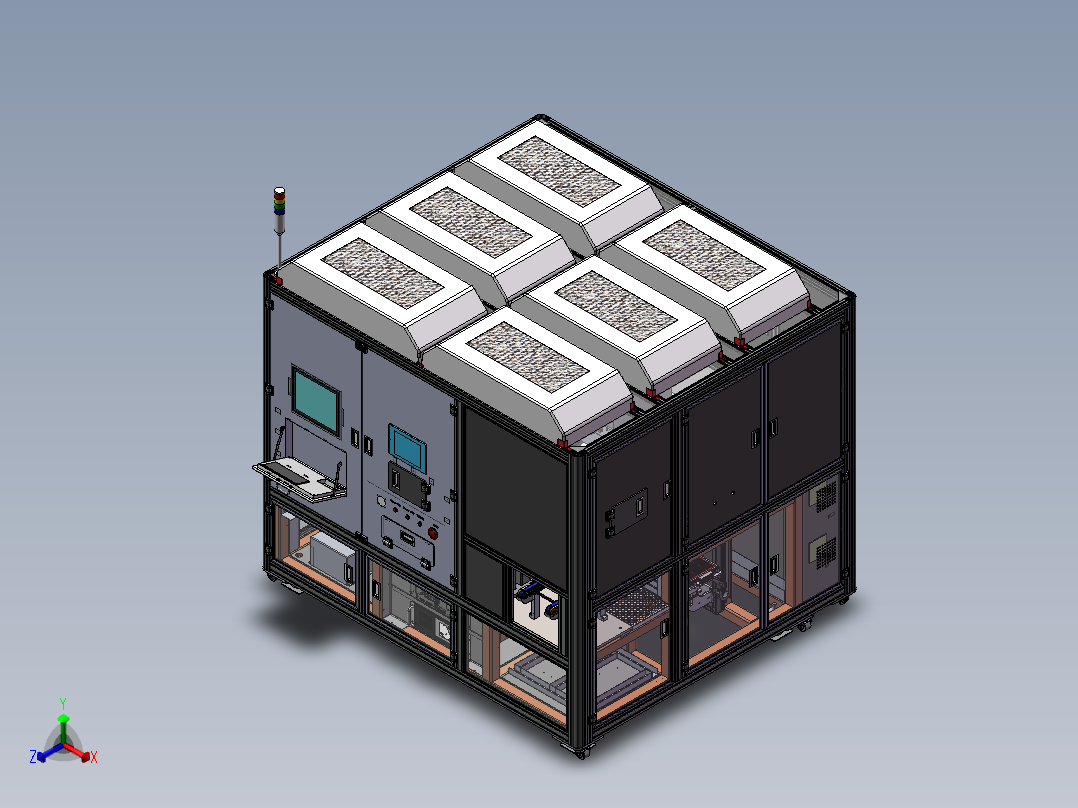显示屏玻璃激光切割机sw18可编辑正等轴测图