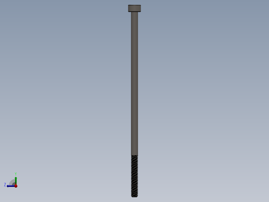 Screw_DIN_912_M3x80_A2.SLDPRT公制内六角螺钉右视图