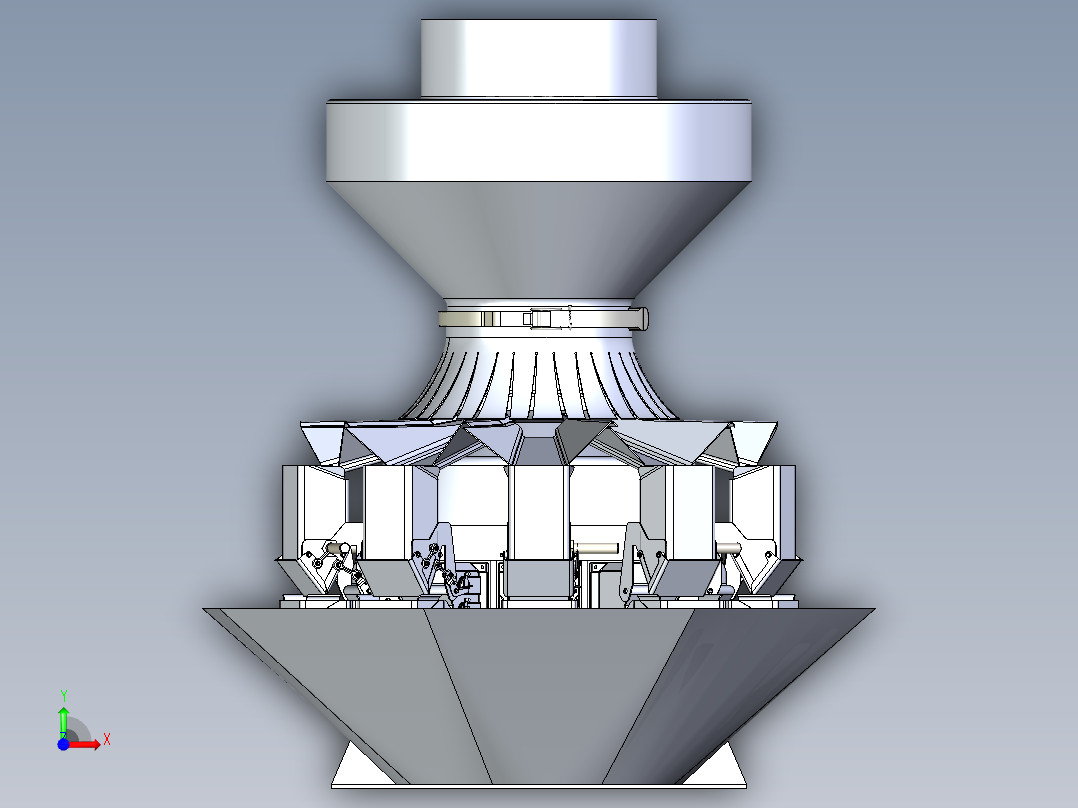 多头定量分料料斗前视图