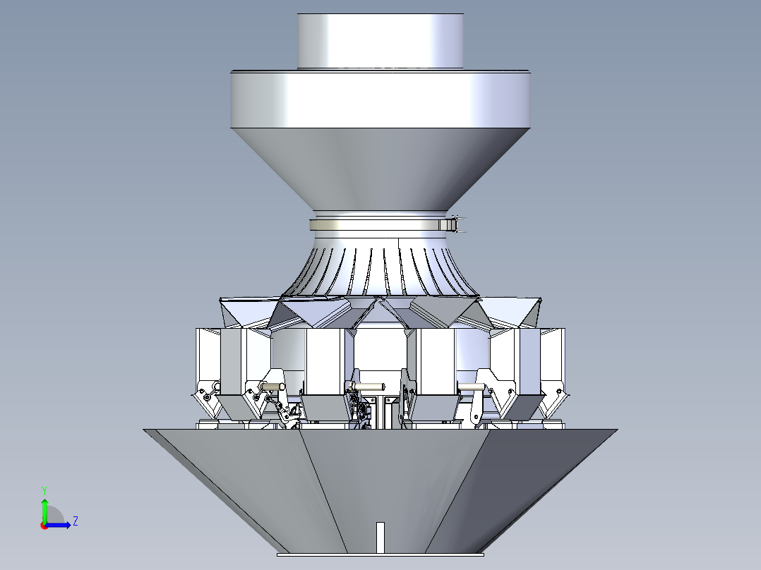 多头定量分料料斗左视图