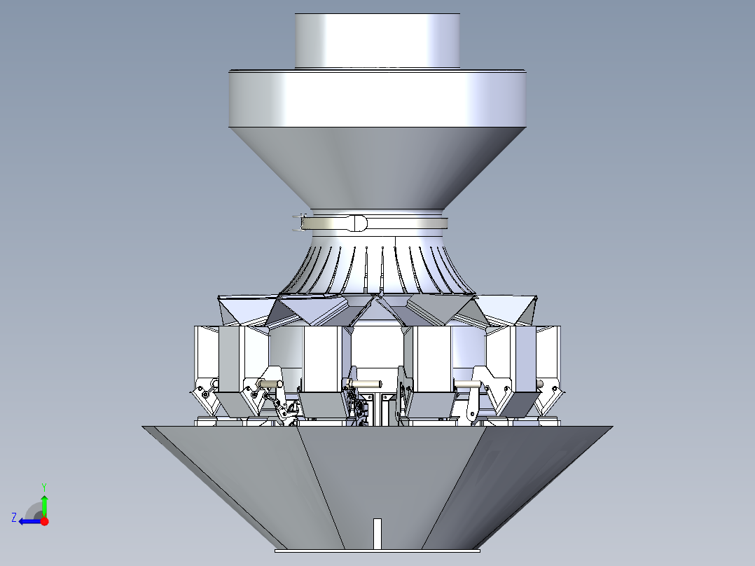 多头定量分料料斗右视图