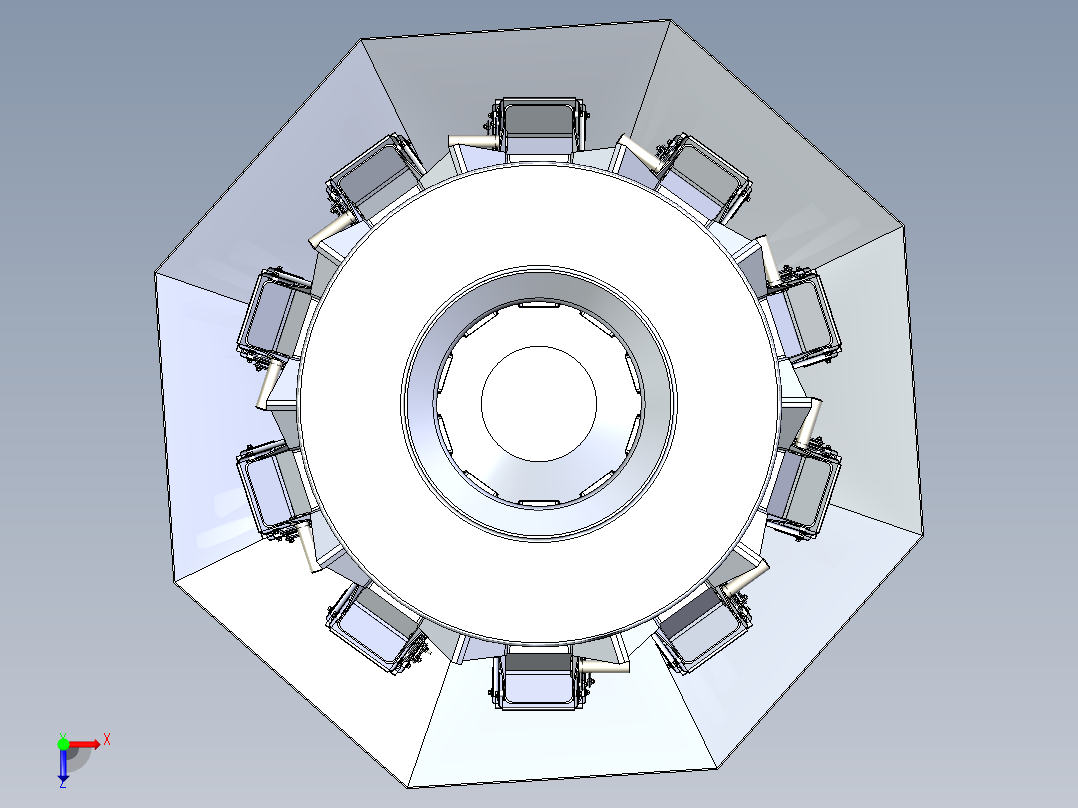 多头定量分料料斗俯视图