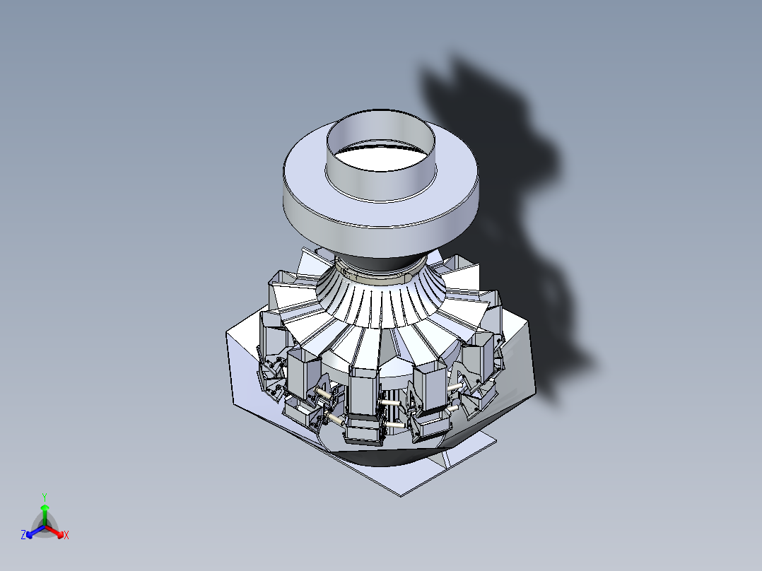多头定量分料料斗正等轴测图