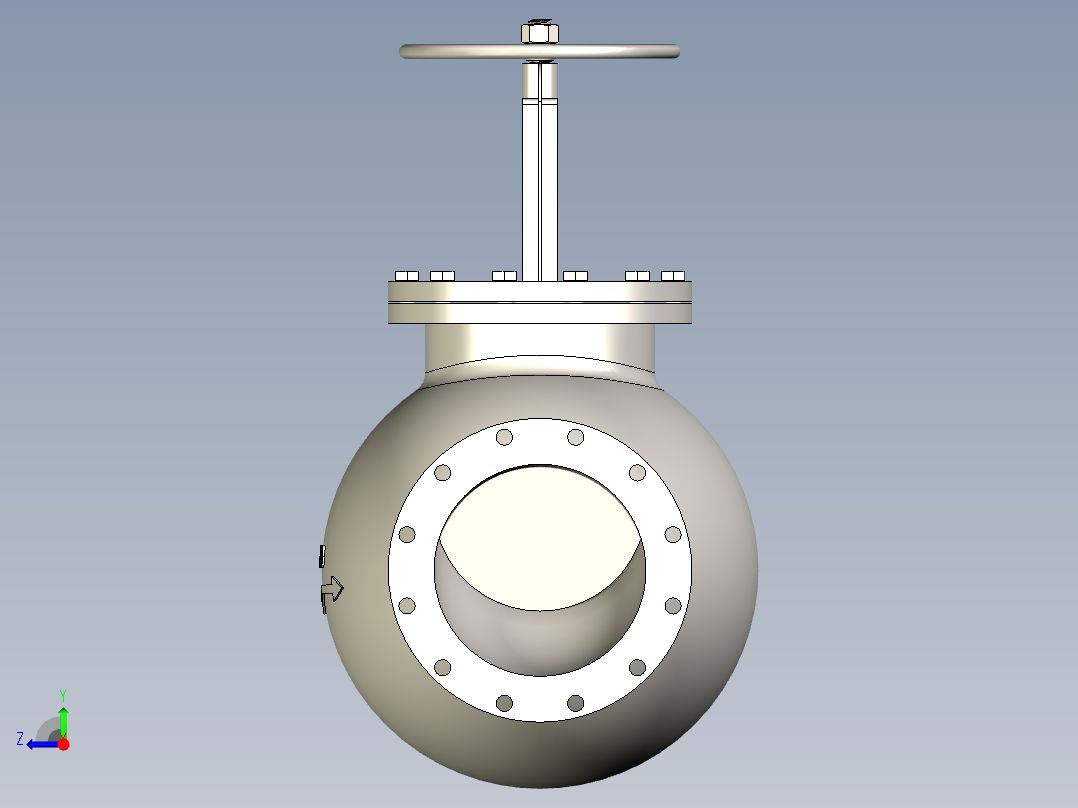 铸铁 铸钢截止阀 截止止回阀-JIS5K-300右视图