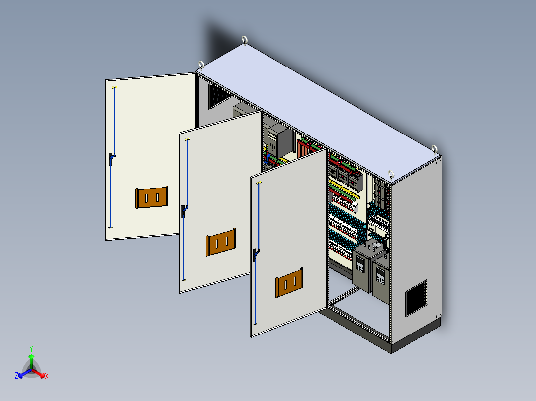 三柜组装630Aplc控制柜正等轴测图