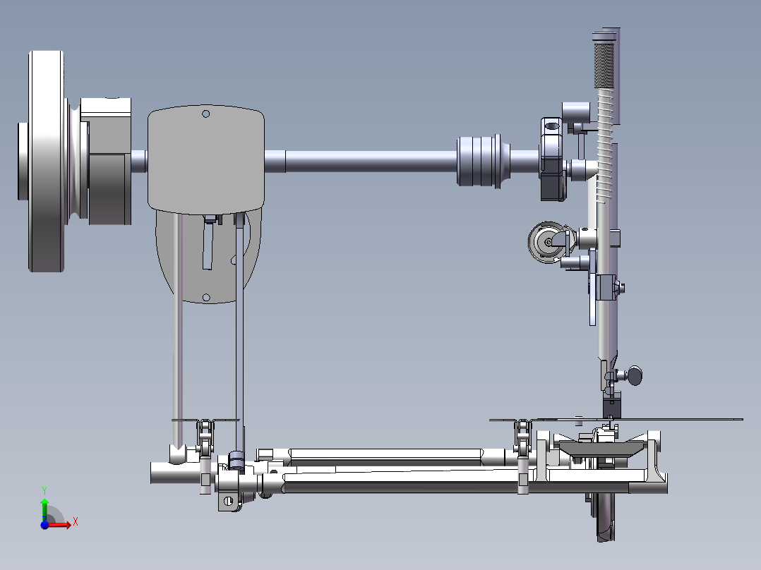 脚踏板式缝纫机前视图
