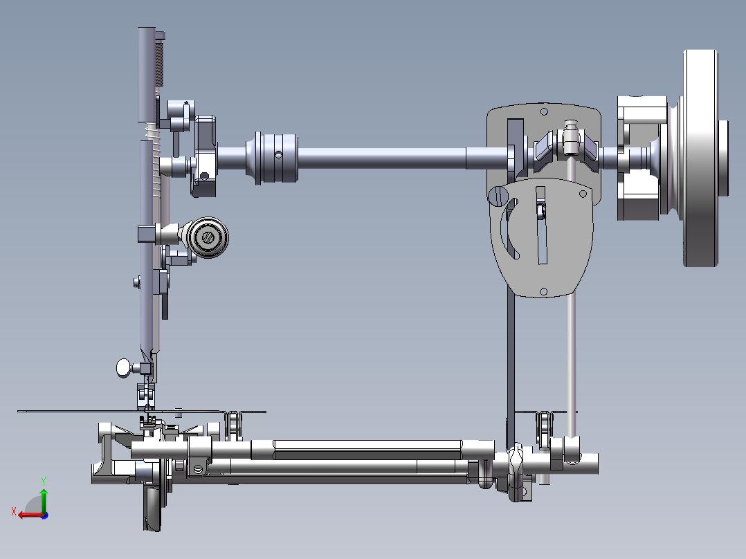 脚踏板式缝纫机后视图