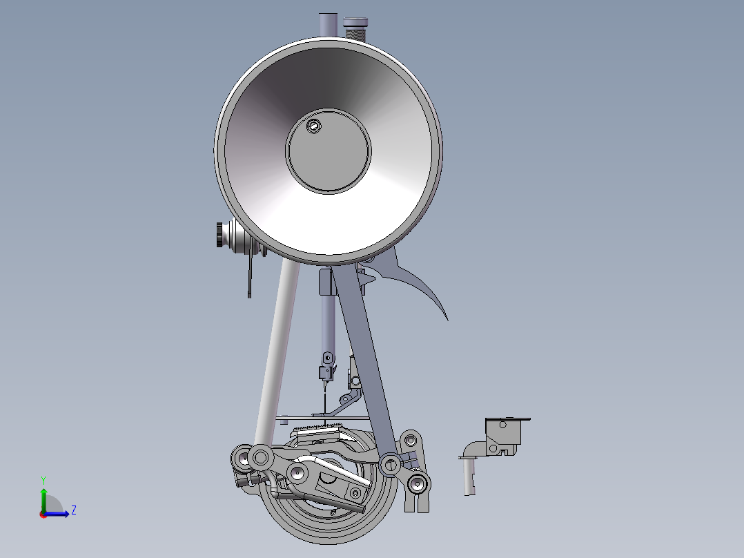 脚踏板式缝纫机左视图