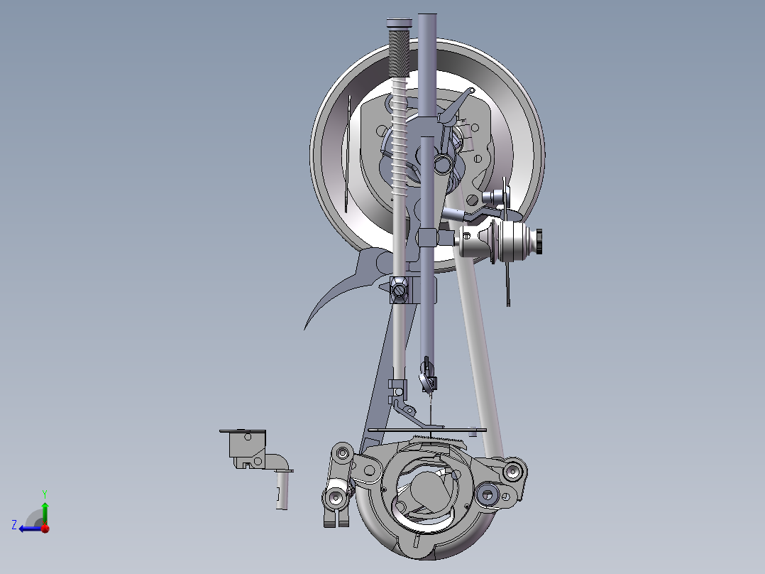 脚踏板式缝纫机右视图
