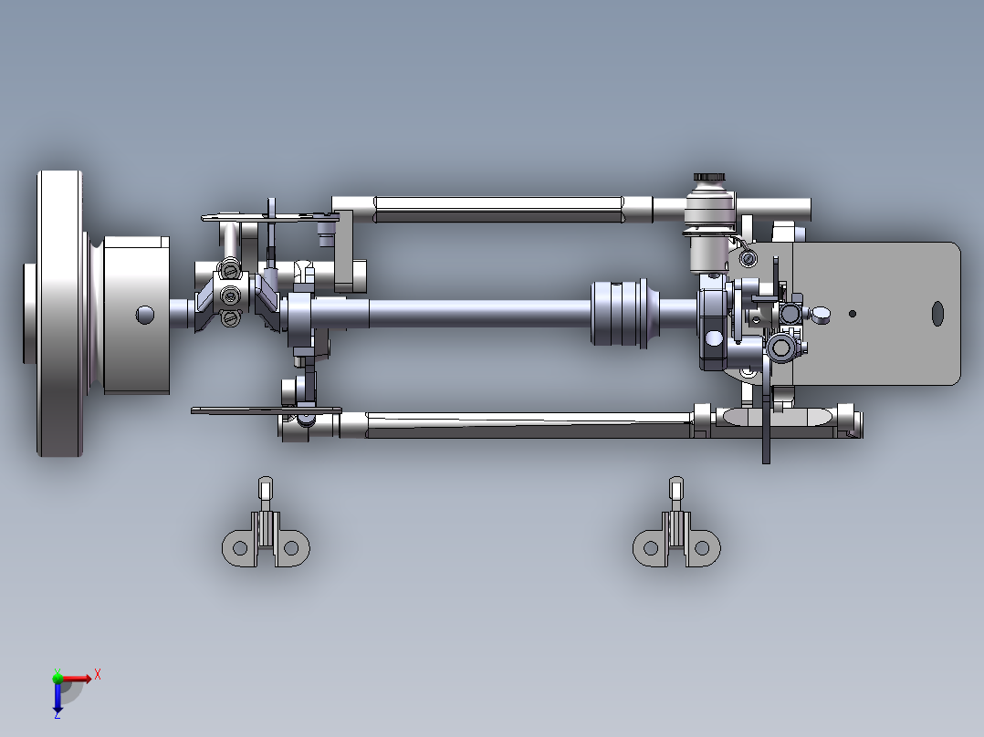 脚踏板式缝纫机俯视图