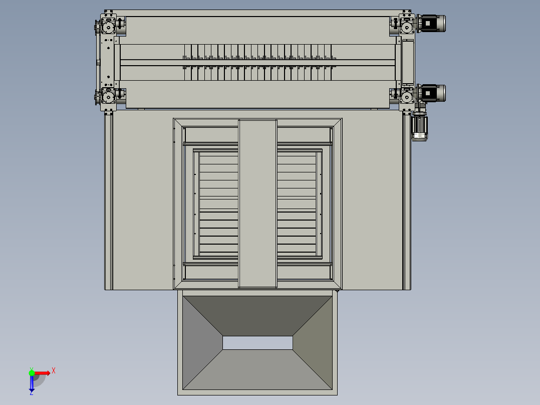 橡胶生产用全自动橡胶切条机俯视图