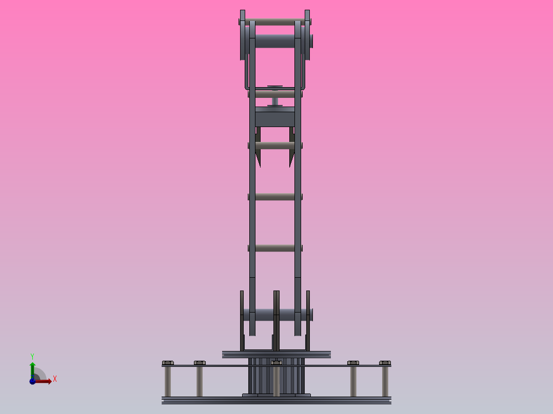 简易机械臂结构3D图纸前视图