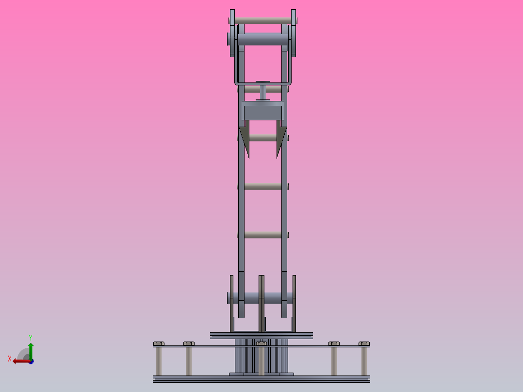 简易机械臂结构3D图纸后视图