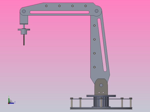 简易机械臂结构3D图纸左视缩略图