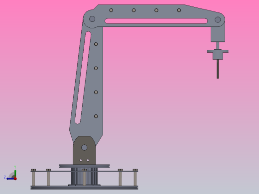 简易机械臂结构3D图纸右视缩略图