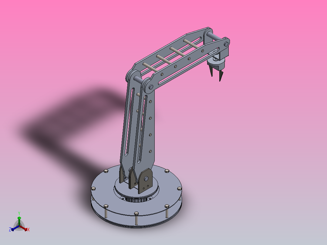 简易机械臂结构3D图纸正等轴测图