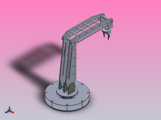 简易机械臂结构3D图纸正等轴测缩略图