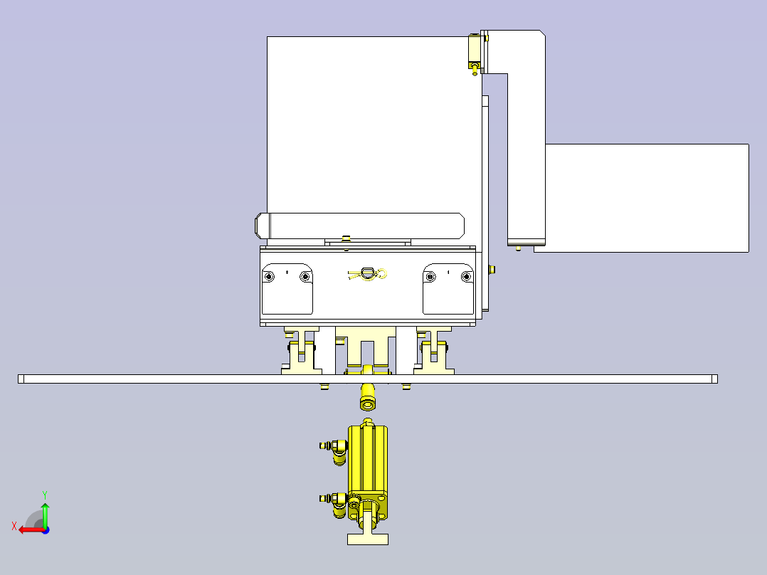 一款利用倾斜的分类（不同高度）机构3D模型后视图