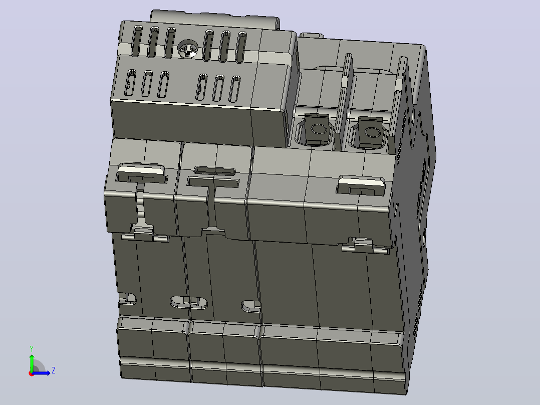 NBPLE-63 2P剩余电流动作断路器三维模型202010左视图