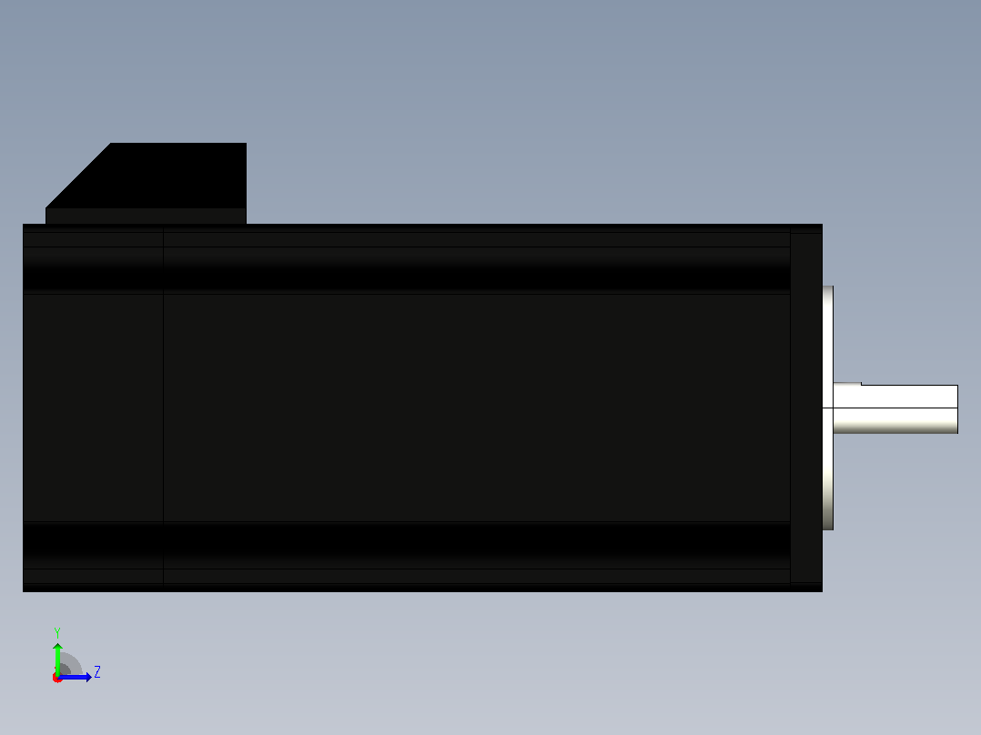 DE系列两相闭环步进电机57mm3D模型左视图