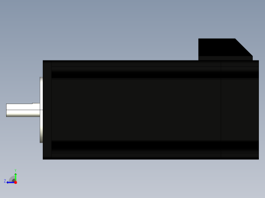 DE系列两相闭环步进电机57mm3D模型右视缩略图