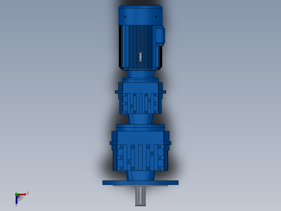 RF57R37法兰轴伸式组合型斜齿轮减速机RF57R37-Y0.25-4P-71-M1-0°-Φ250俯视图