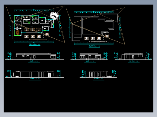 茶室茶餐厅cad平面立面+建筑su模型（亿象小站）