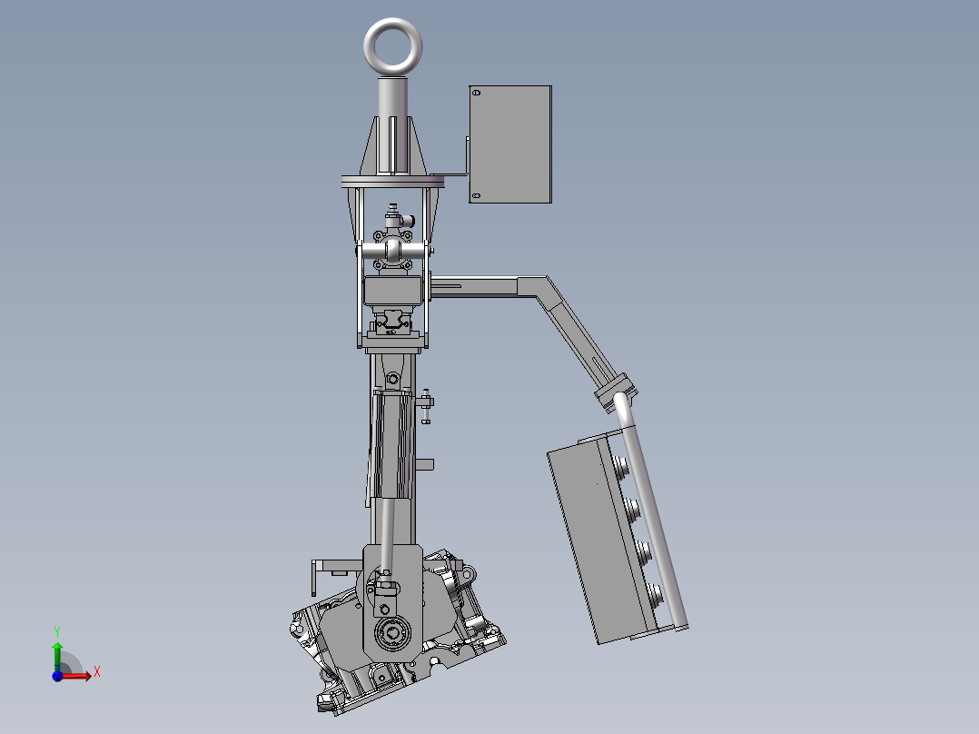 缸体翻转工装夹具前视图