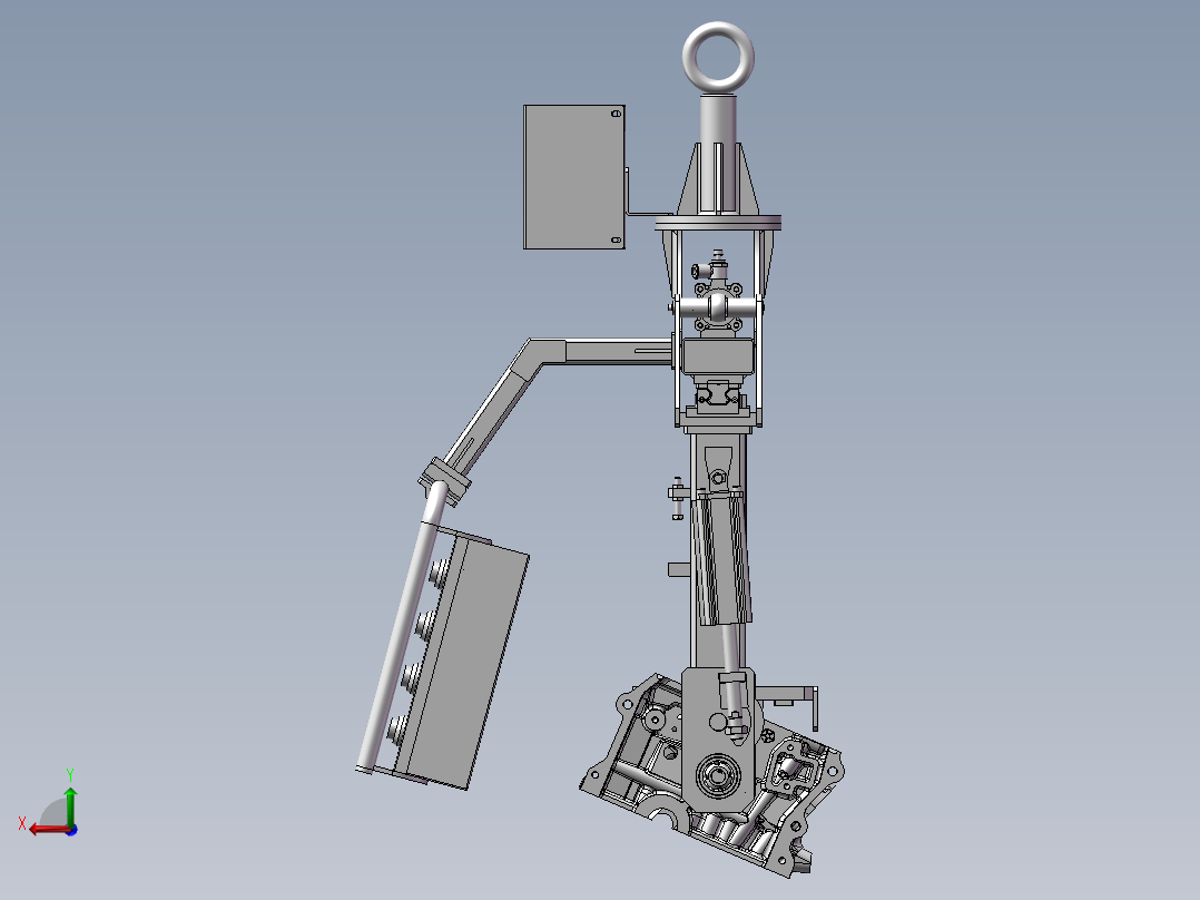 缸体翻转工装夹具后视图