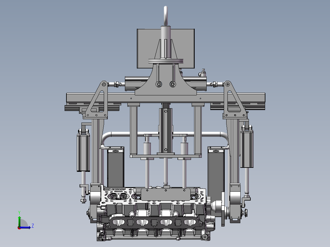 缸体翻转工装夹具左视图