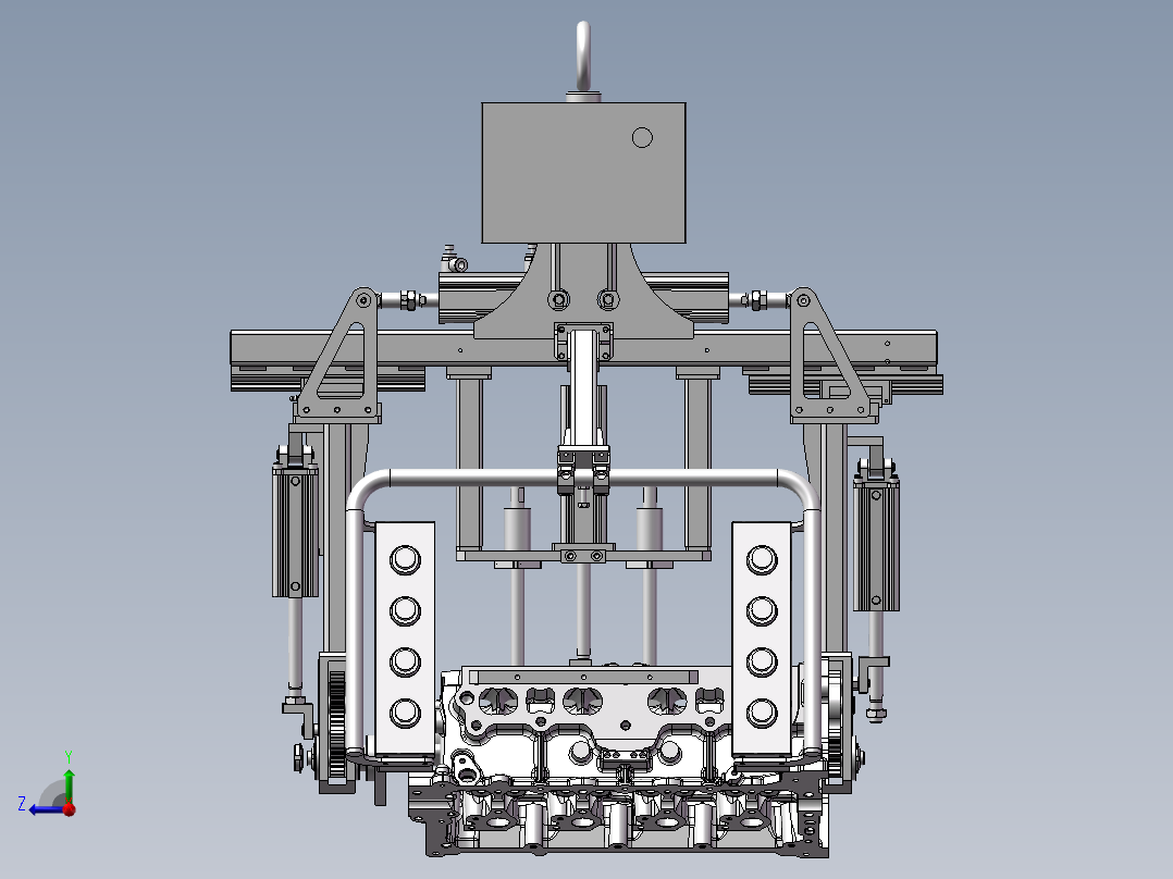 缸体翻转工装夹具右视图
