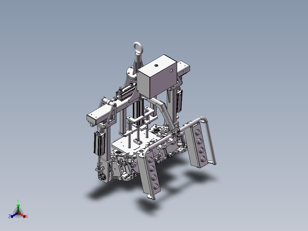 缸体翻转工装夹具正等轴测图