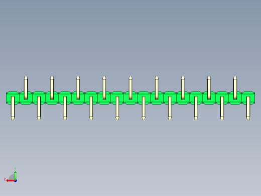 彩色公排针 100mil 2.54mm 系列-DS1022_green_19p_100mil_Type_SMT_R2_rev1.0后视缩略图